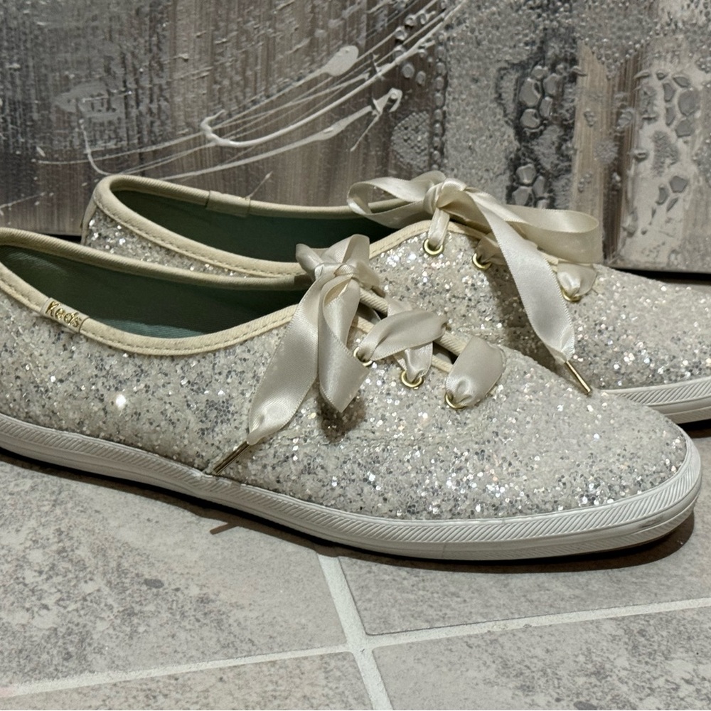 Kate Spade Keds Women's Glitter Sneakers - Silver